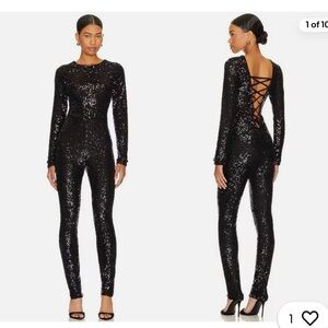 Show Me Your MuMu Midnight Black Sequin Jumpsuit